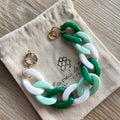Bracelet tendance grosses mailles modèle Ohéa blanc menthe vert