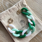 Bracelet tendance grosses mailles modèle Ohéa blanc menthe vert