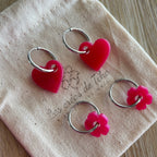 Pampilles interchangeables avec ou sans créoles modèle Amor Octobre rose