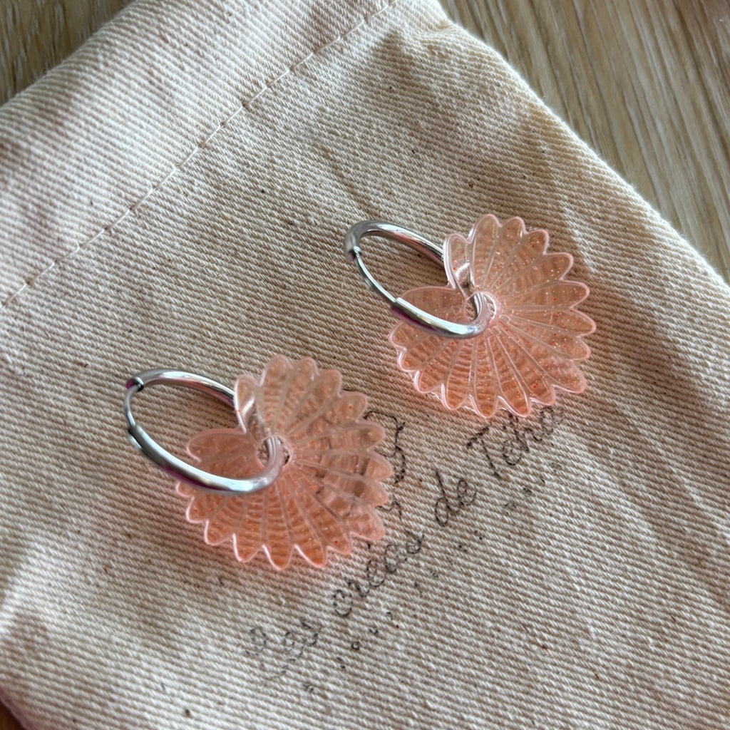 Pampilles interchangeables avec  ou sans créoles modèle Palma collection Octobre rose