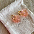 Pampilles interchangeables avec  ou sans créoles modèle Palma collection Octobre rose