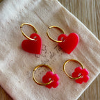 Pampilles interchangeables avec ou sans créoles modèle Amor Octobre rose