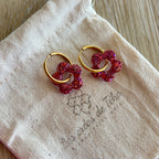 Pampilles interchangeables avec ou sans créoles modèle Flower Octobre rose