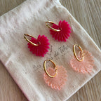 Pampilles interchangeables avec  ou sans créoles modèle Palma collection Octobre rose